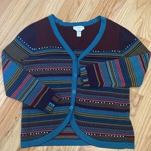 cj banks Artsy Quirky button down cardigan Womens XL Sequins Cottage Core Boho